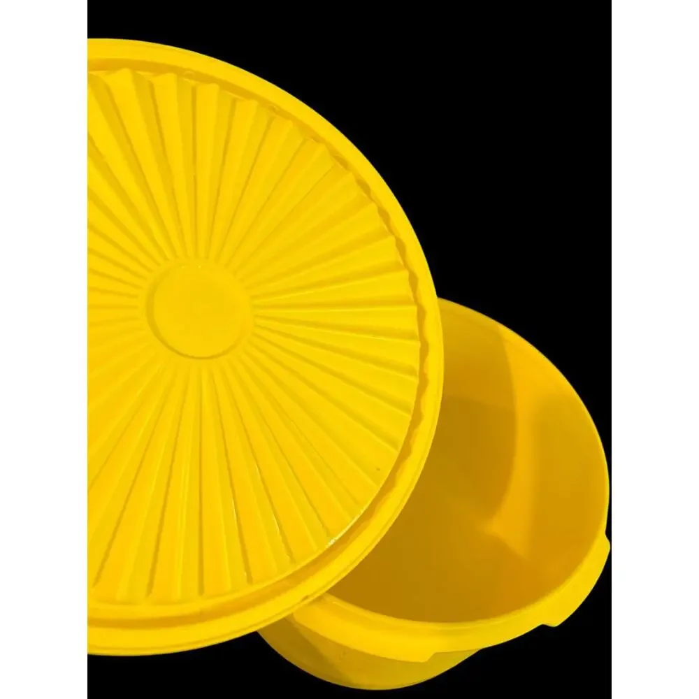 Vintage Tupperware Bright Yellow Servalier Nesting Canister 1810-19 298-12